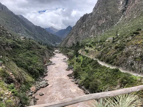 The Urubamba river cutting through a gorge
